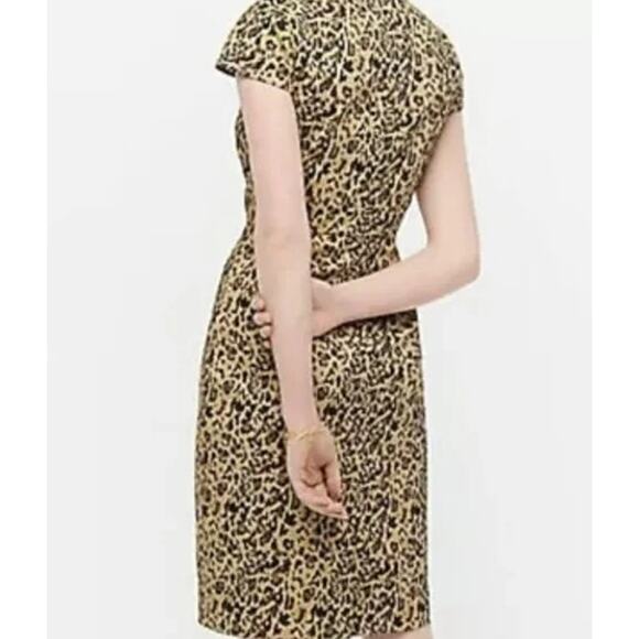 J.‎ Crew Leopard Print V-Neck Cap Sleeve Shift Dress Size 8 - Picture 3 of 13